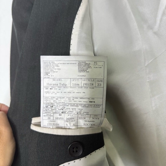 Suitsupply Men’s Wool Havana Tulip Slim Fit Blazer Size 36 Charcoal - Picture 3 of 8